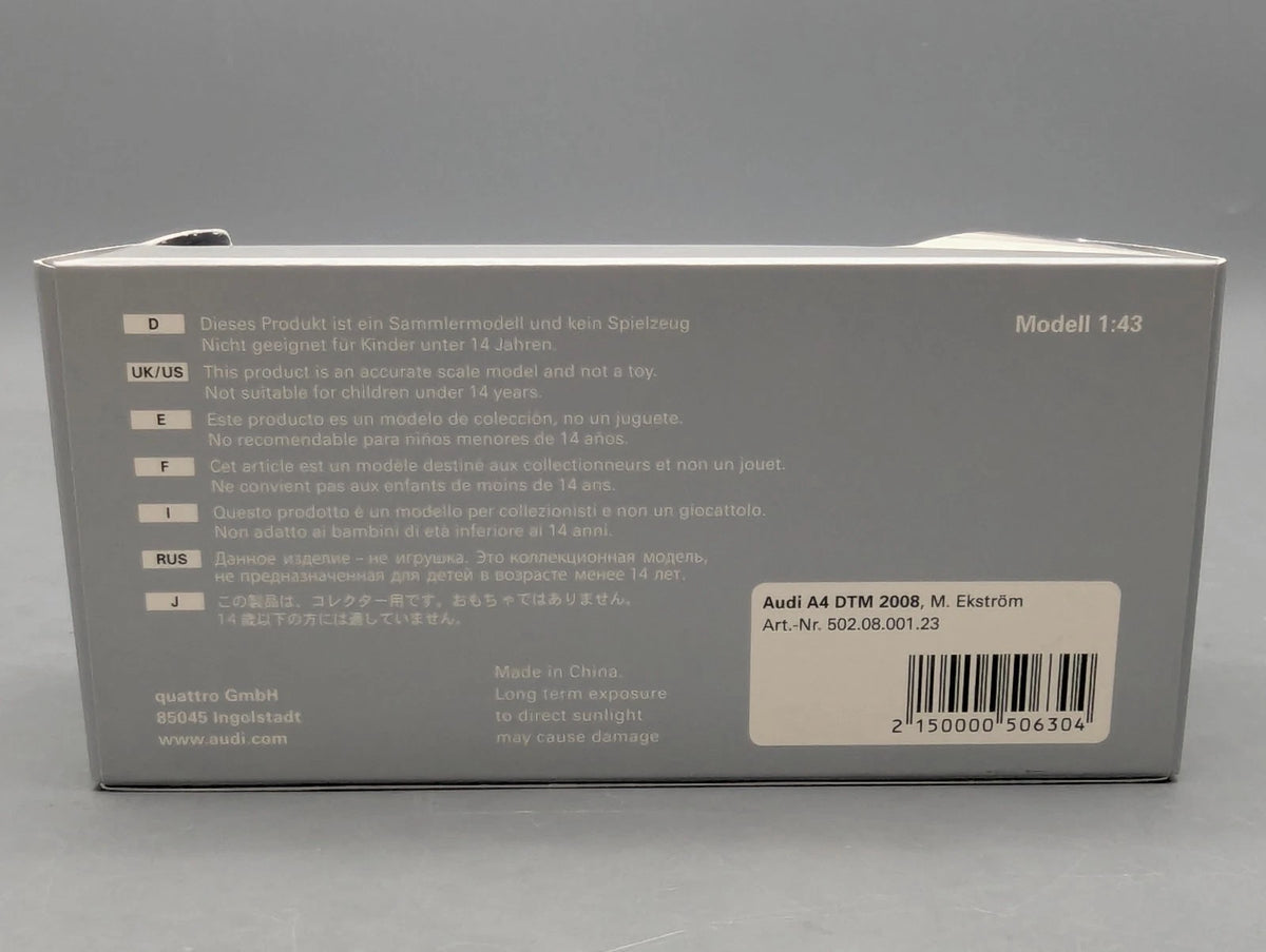 Modellautos 1:43 Minichamps Red Bull Audi A4 DTM 2008 #1 Ekström  mit Dealer OVP