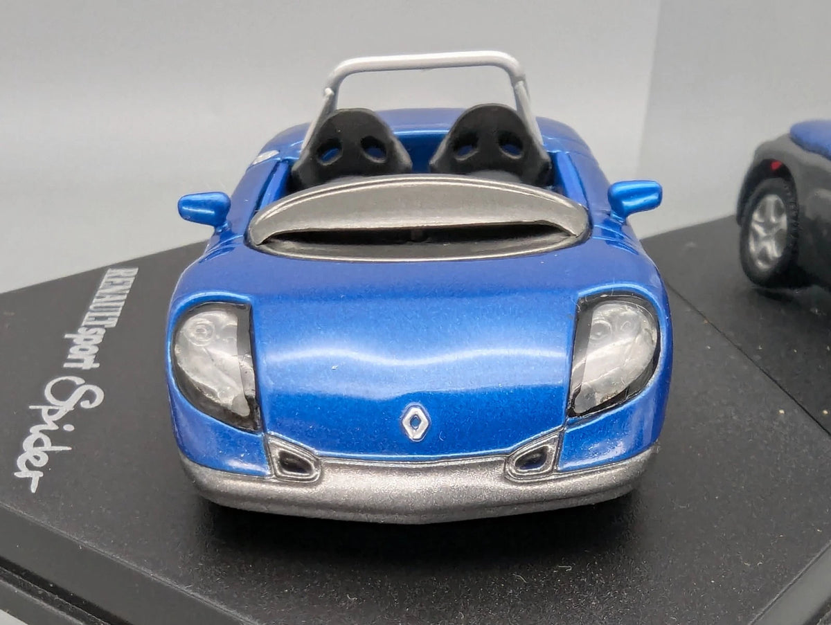 Modellautos 1:43 Vitesse Renault Sport Spider Blau mit Vitrine