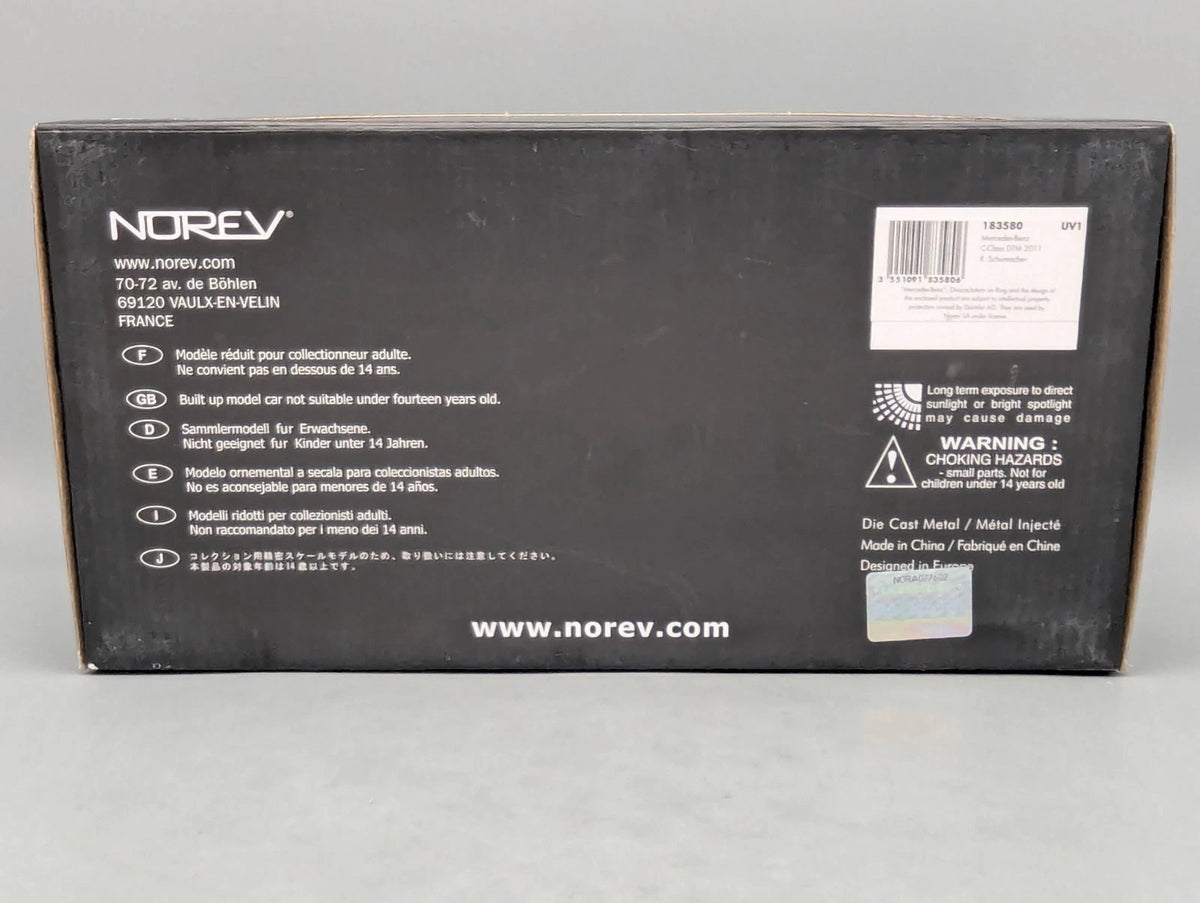 Modellautos 1:18 Norev Mercedes-Benz C-Class DTM 2011 #6 R. Schumacher mit OVP