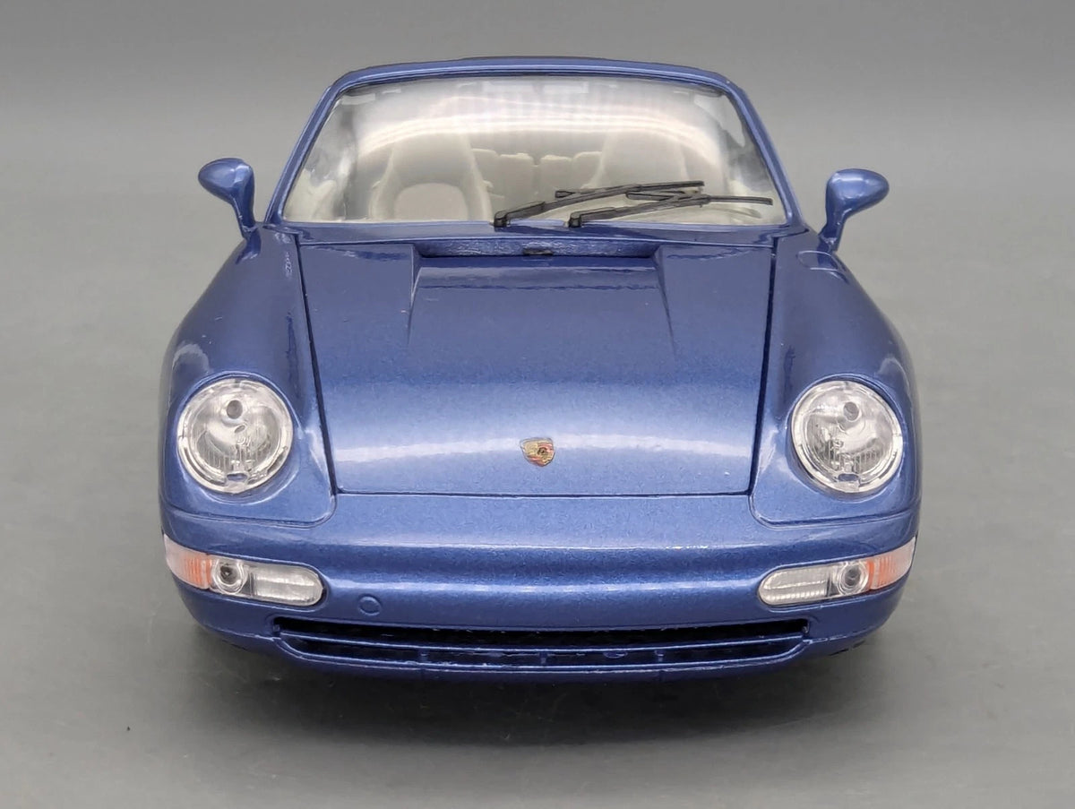 Modellautos 1:18 Bburago Porsche 911 Carrera Cabriolet 1993 Blau Met mit Vitrine