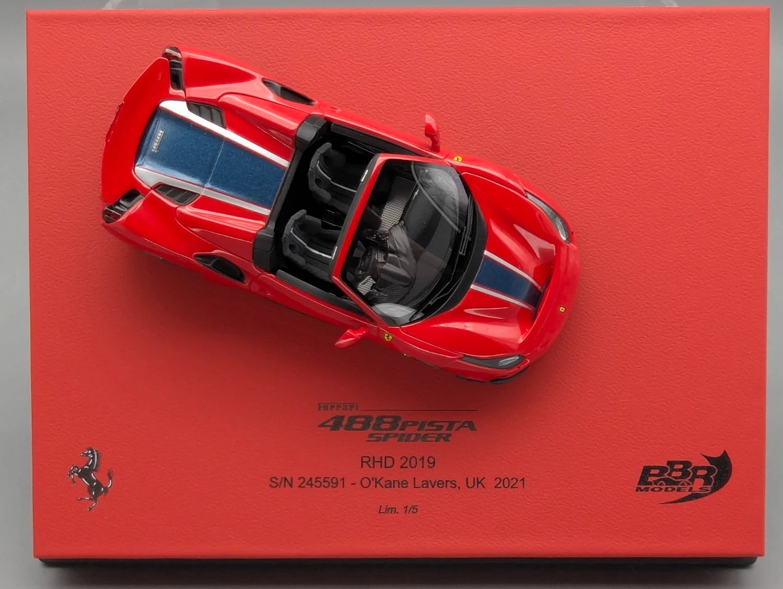 Modellautos 1:43 BBR Ferrari 488 Pista Spider RHD 2019 Limitiert 01/05 OVP