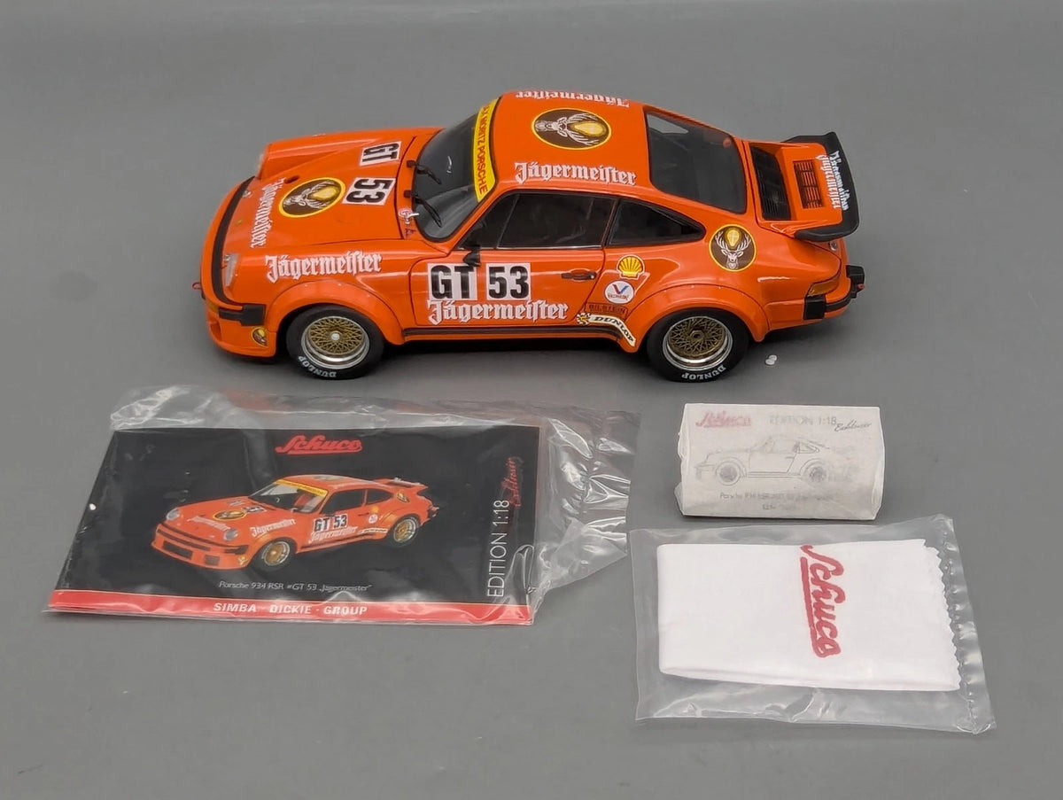 Modellautos 1:18 Schuco Porsche 934 RSR Jägermeister #GT53 mit OVP