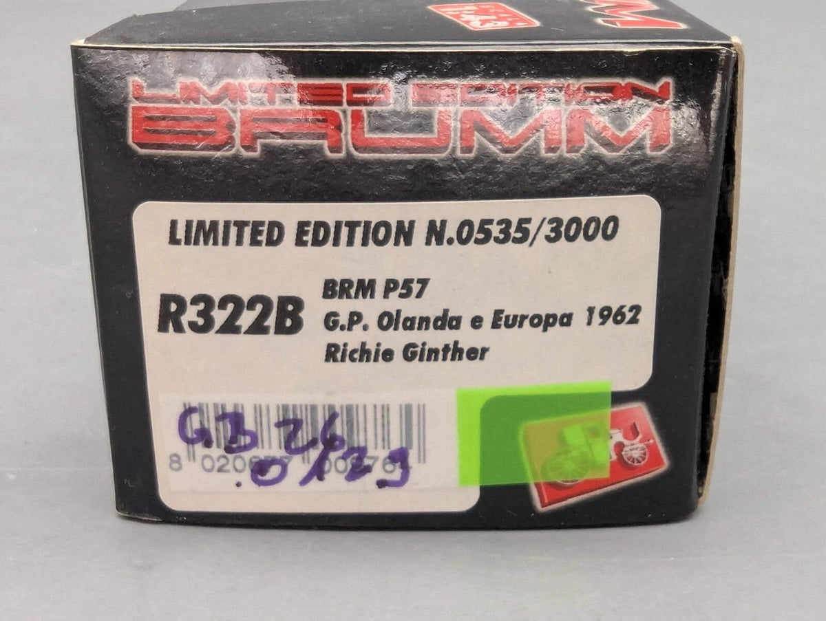 Modellautos 1:43 Brumm BRM P57 GP NL und D 1962 #18 Richie Ginther mit OVP