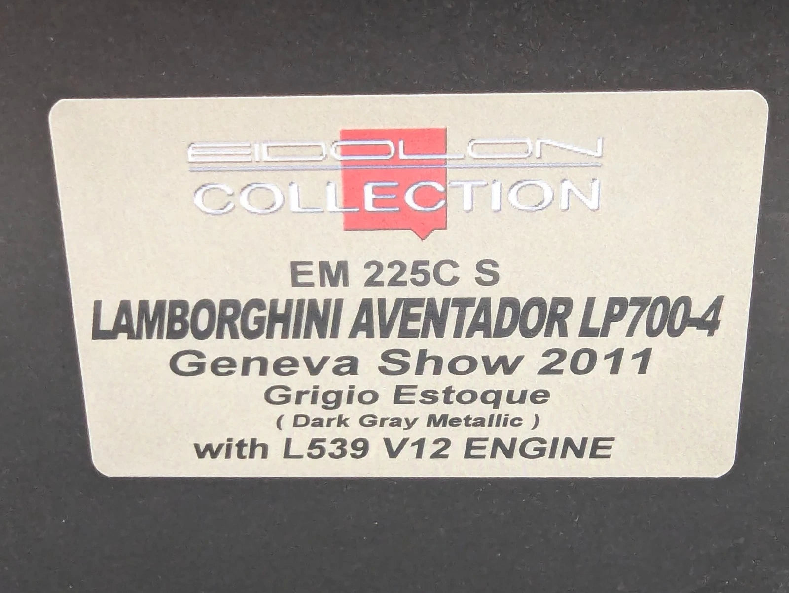 Eidolon Make Up 1:43 Lamborghini Aventador LP700-4 2011 Engine Set Grau Met. OVP