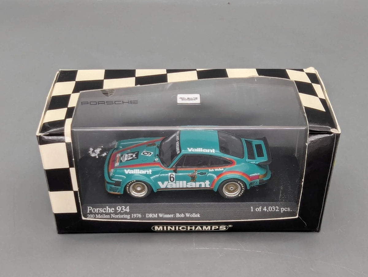 Modellautos 1:43 Minichamps Porsche 934 Norisring 1976 DRM WINNER #6 Wollek OVP