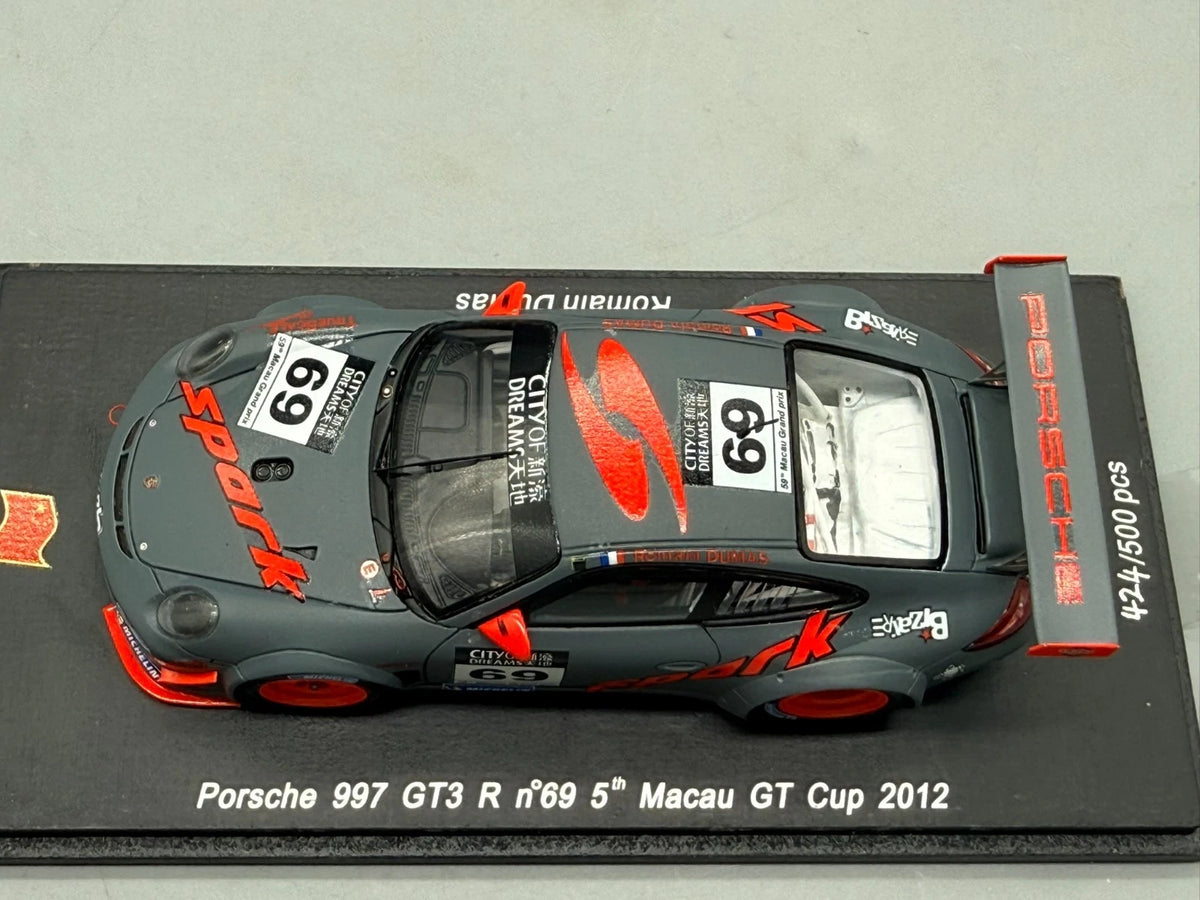 Modellautos 1:43 Spark Porsche 997 GT3 R #69 Macau GT Cup 2012 mit OVP