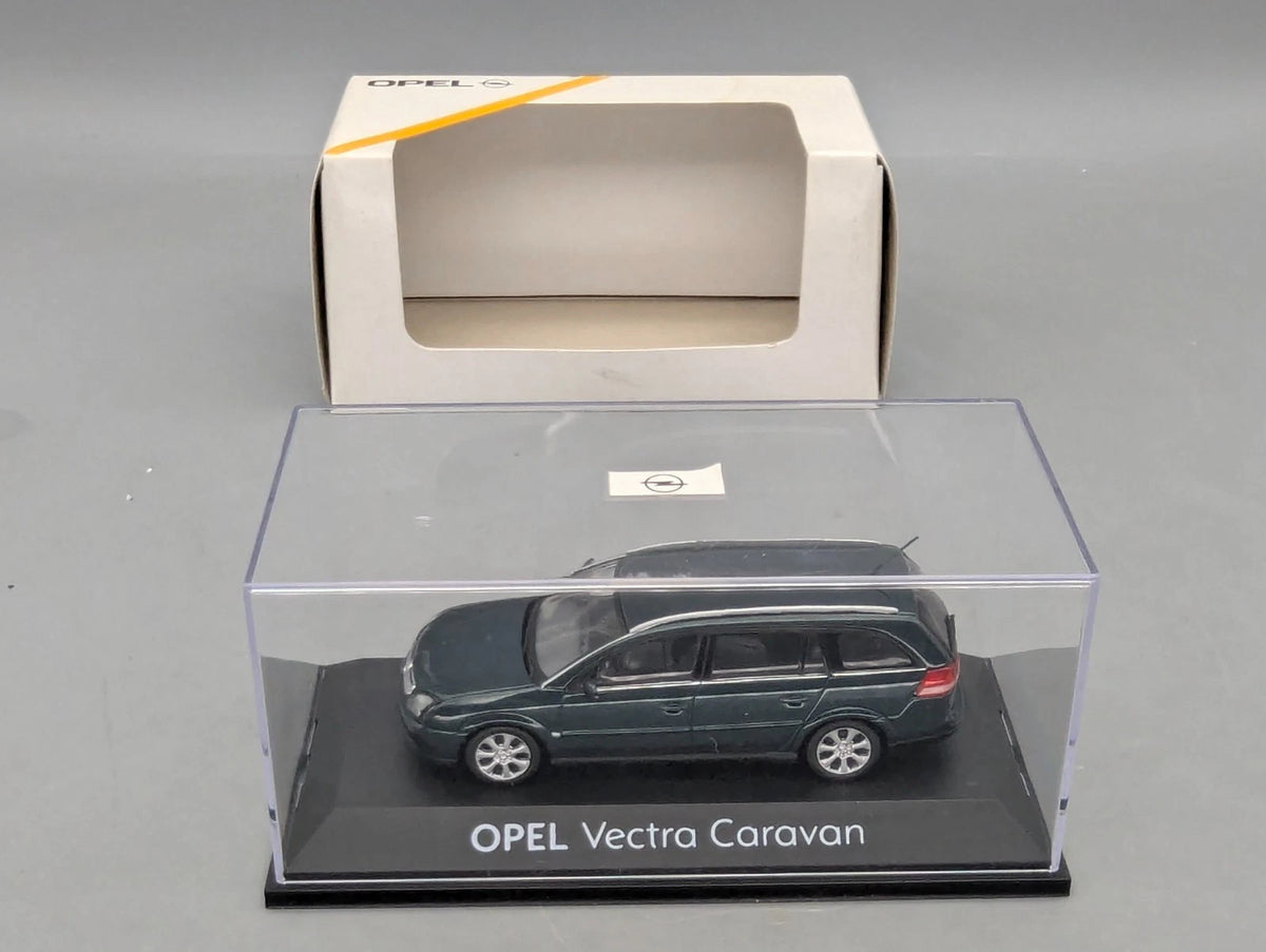Modellautos 1:43 Schuco Opel Vectra Caravan Dunkel Grün Metallic mit Dealer OVP