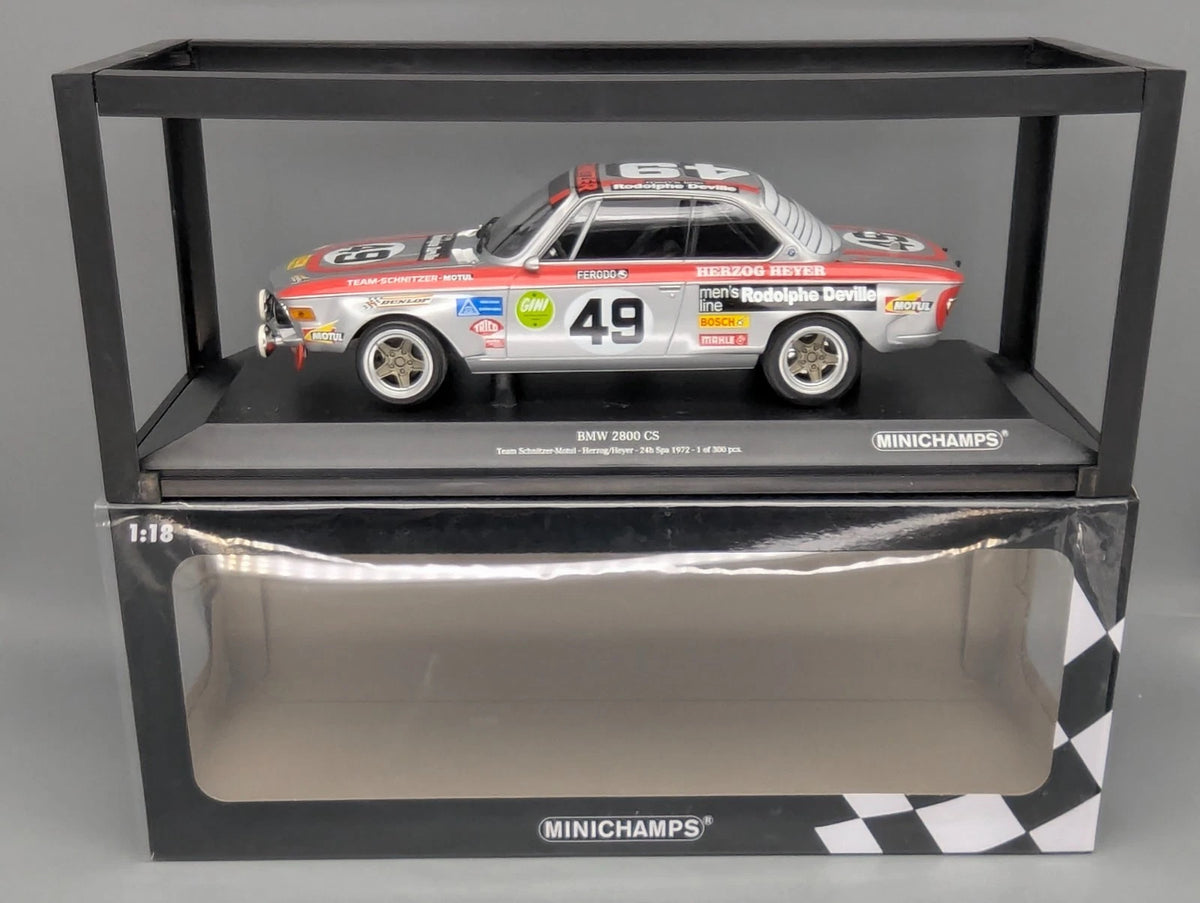 Modellautos 1:18 Minichamps BMW 2800 CS 24h Spa 1972 #49 Herzog + Heyer mit OVP