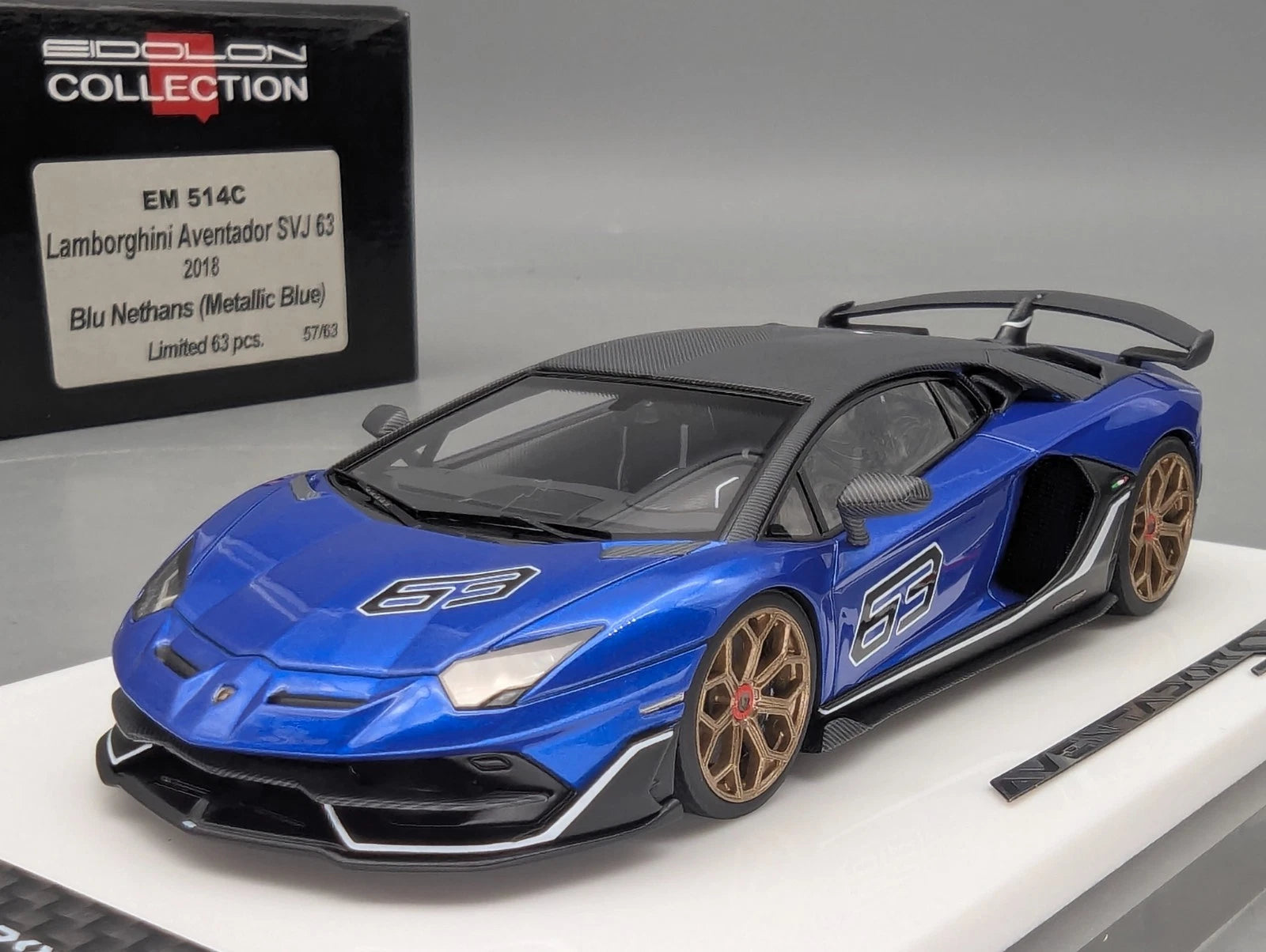 Eidolon Make Up 1:43 Lamborghini Aventador SVJ 63 2018 #63 Blu Ltd 57/63 OVP