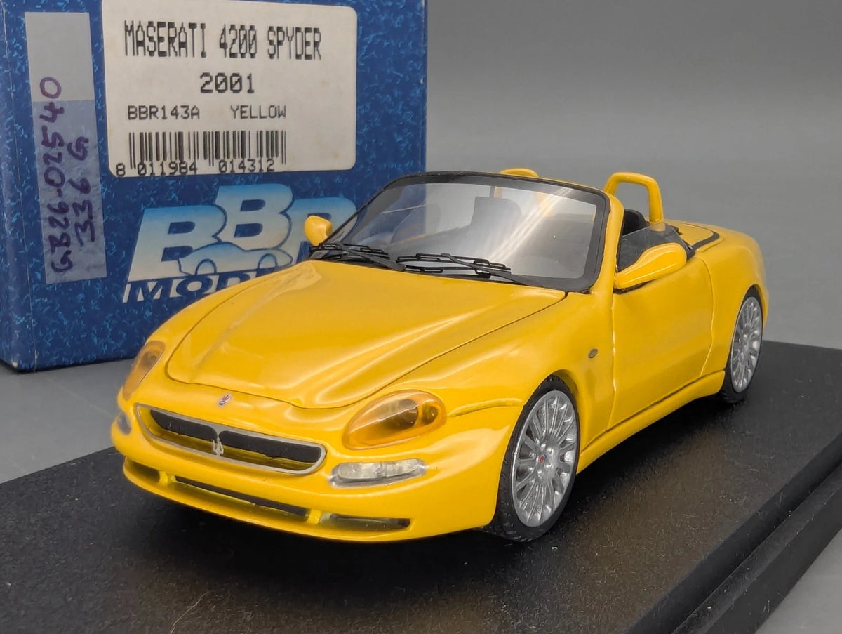 Modellautos 1:43 BBR Maserati 4200 Spyder 2001 Gelb mit OVP