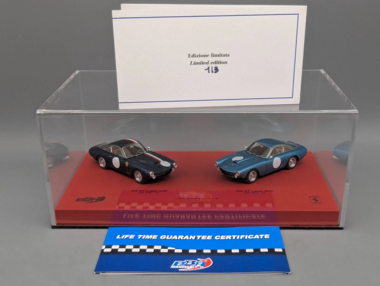 Modellautos 1:43 BBR  Ferrari 250 GT The Racing Lusso LHD RHD Set 2-tlg. 1/3 OVP
