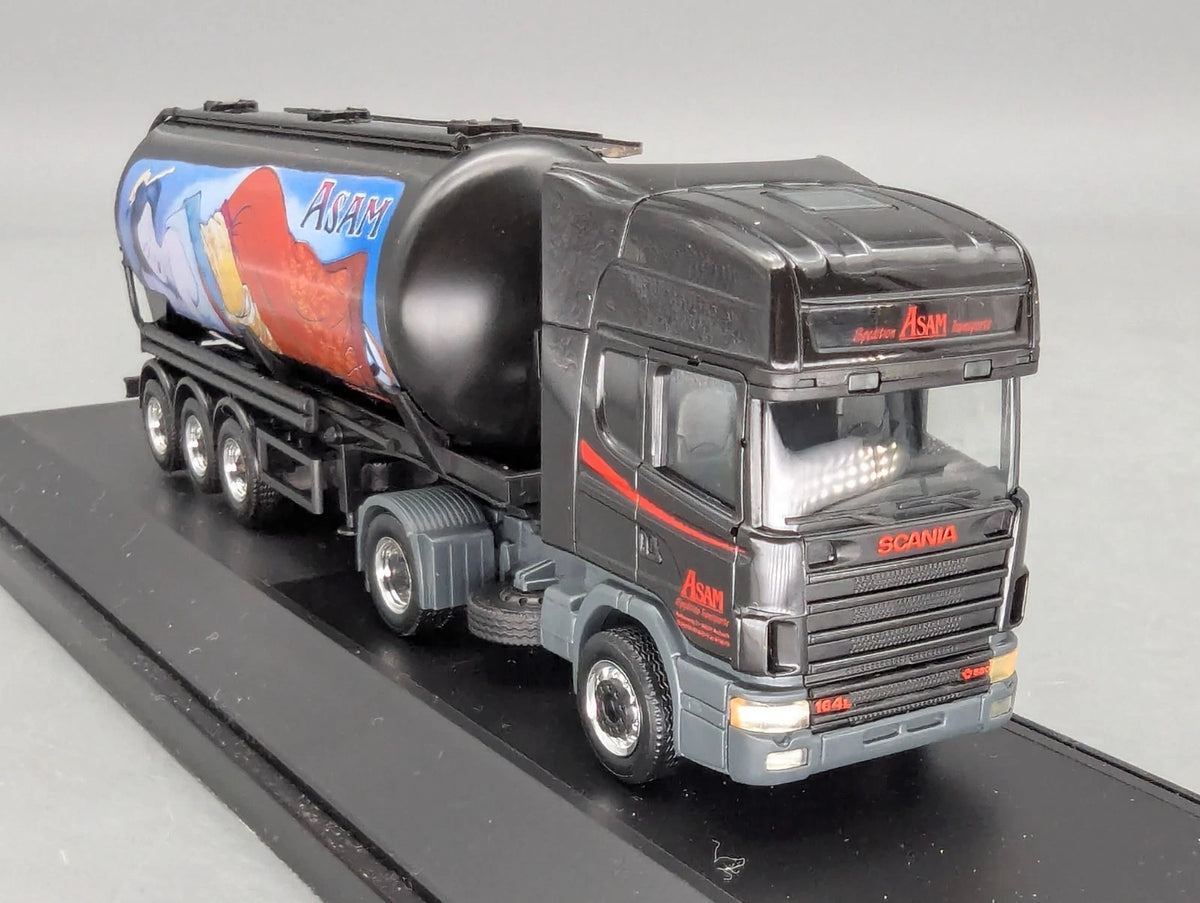 Lkw Modell 1:87 Herpa Edition 8 Scania Silo Sattelzug ASAM Transporte Vitrine