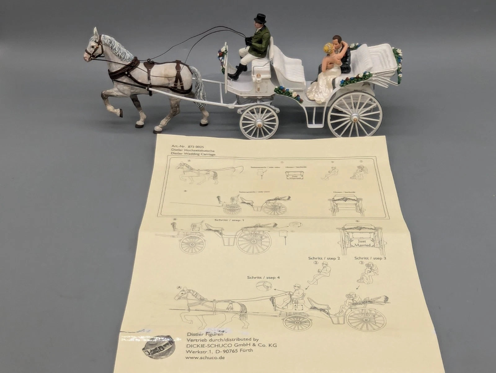 Zinnfiguren Set 1:24 Distler Schuco 873 0025 Hochzeitskutsche mit OVP