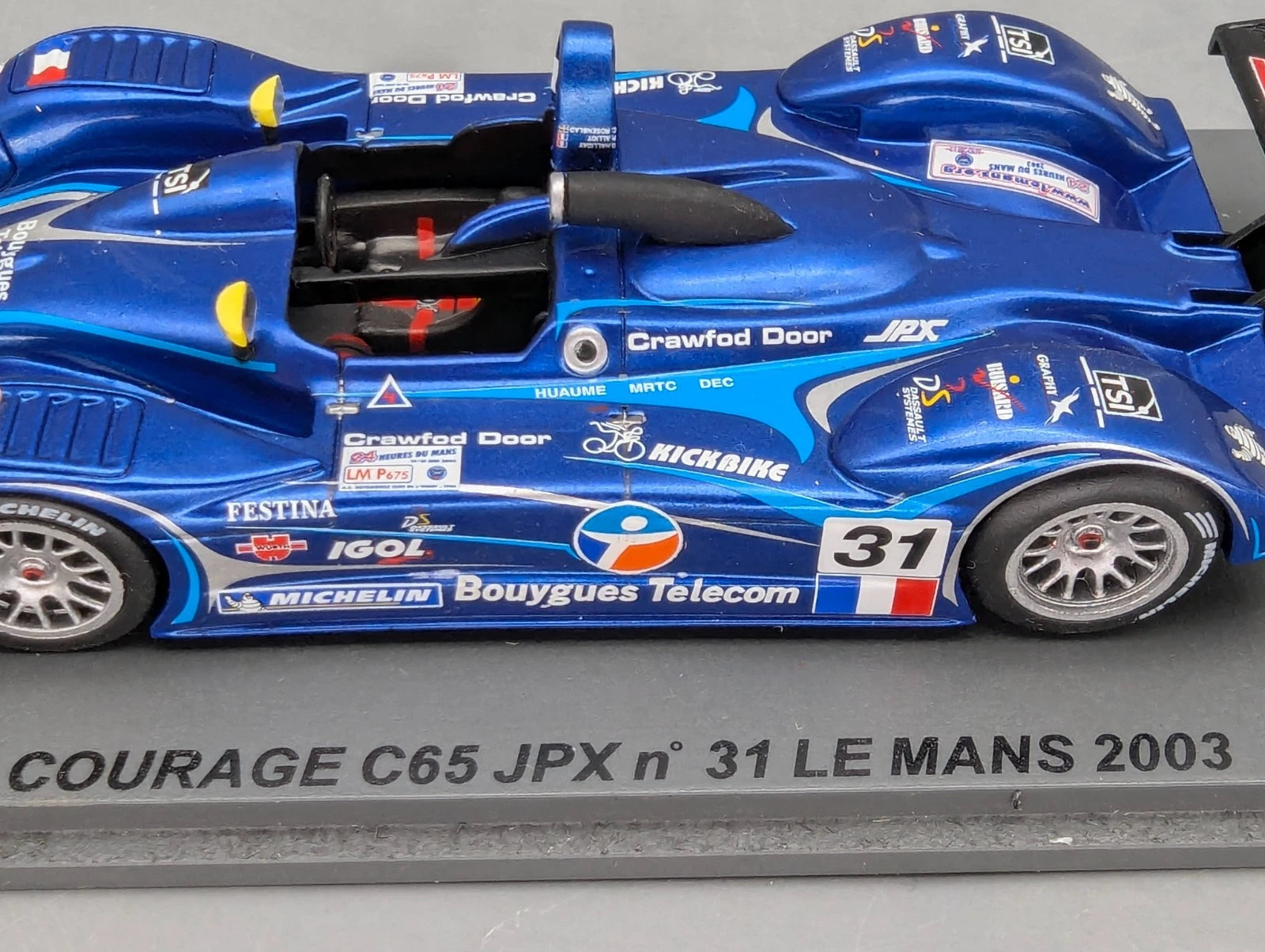 Modellautos 1:43 Spark Courage C65 JPX 24h Le Mans 2003 #31 mit OVP
