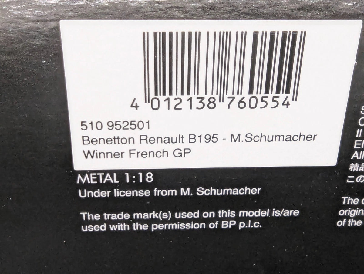 Modellautos 1:18 Minichamps Benetton Renault B195 WINNER #1 M. Schumacher OVP