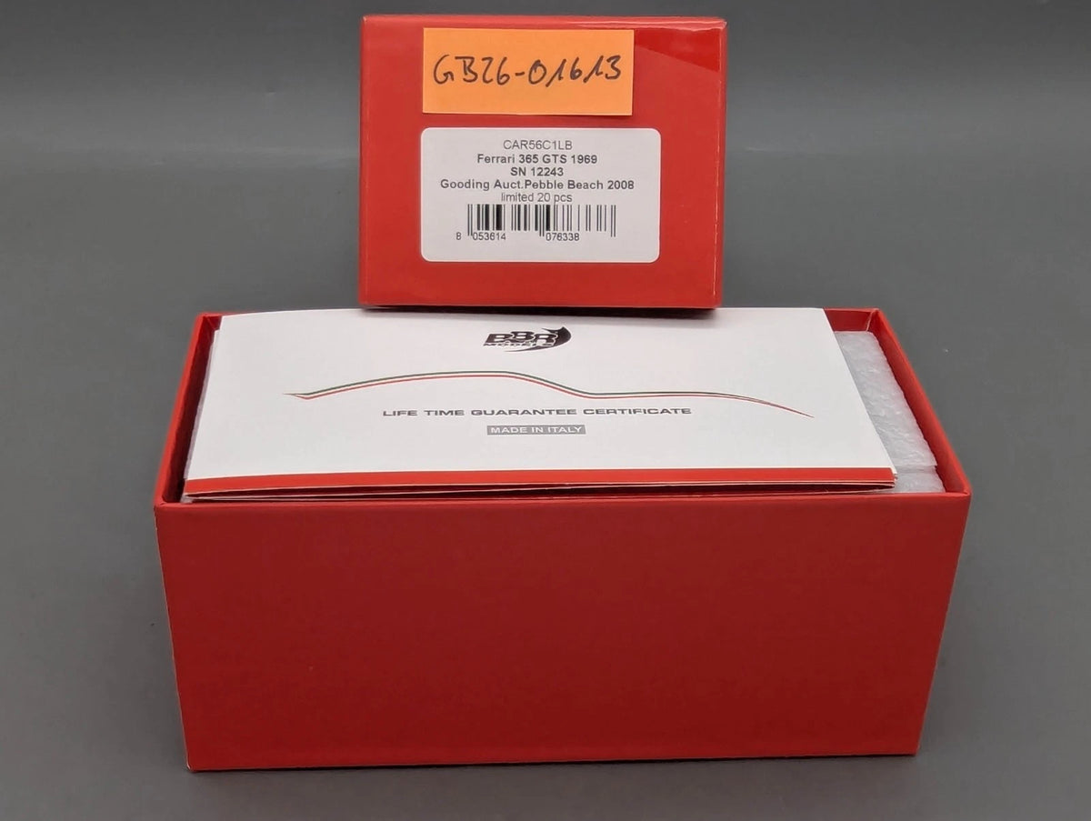 Modellautos 1:43 BBR Ferrari 365 GTS 1969 Gooding Auction 2008 Ltd 00/20 mit OVP