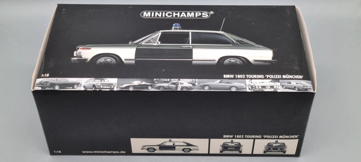 Modellautos 1:18 Minichamps 100 021090 BMW 1802 touring Polizei München OVP