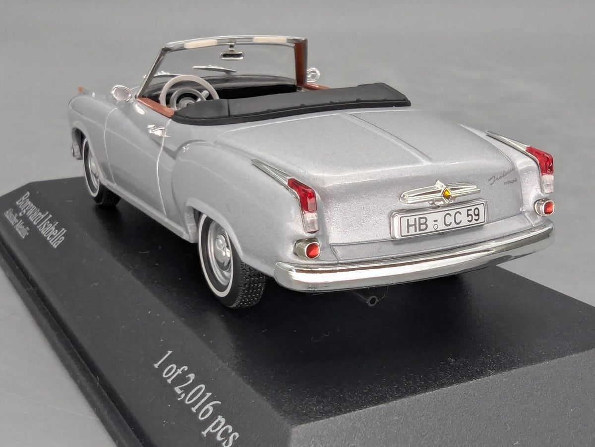 Modellautos 1:43 Minichamps Borgward Isabella Coupe Cabriolet 1959 Silber OVP
