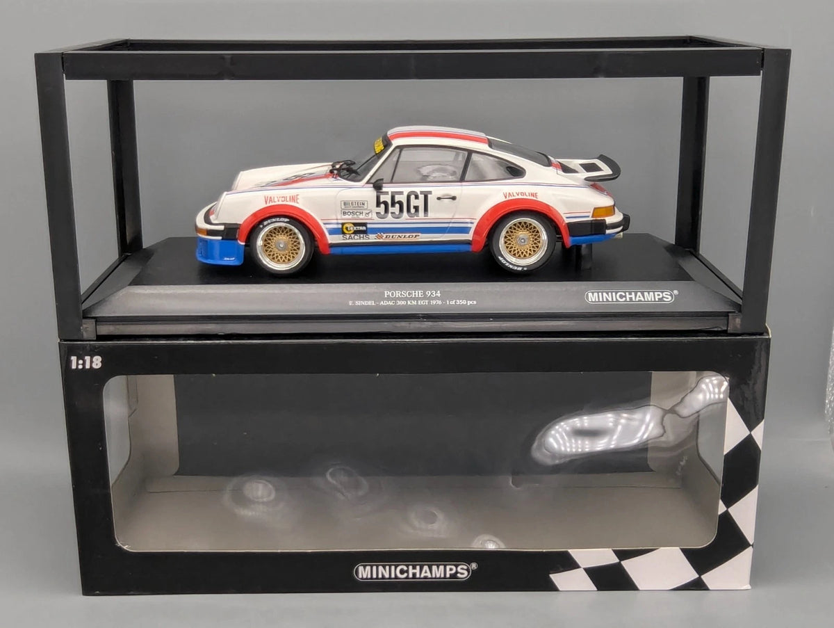Modellautos 1:18 Minichamps Porsche 934 ADAC 300 km EGT 1976 #55GT E. Sindel OVP