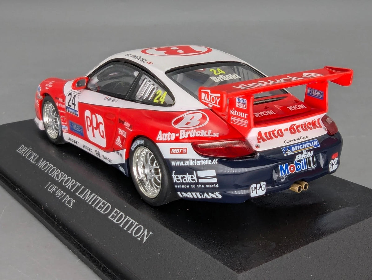 Modellautos 1:43 Minichamps Porsche 911 GT3 Carrera Cup 2006 #24 M. Brückl OVP