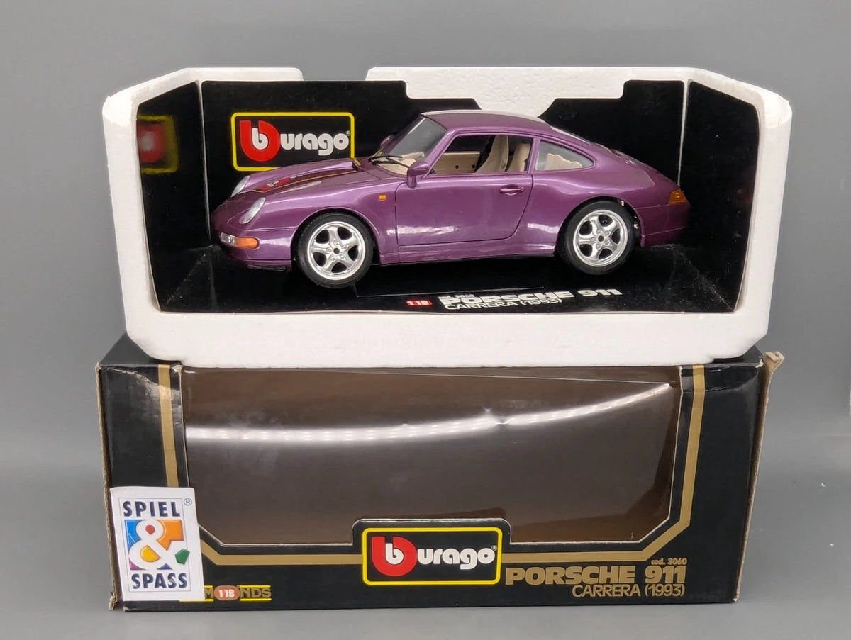 Modellautos 1:18 Bburago Diamonds Edition Porsche 911 Carrera 1993 Lila mit OVP