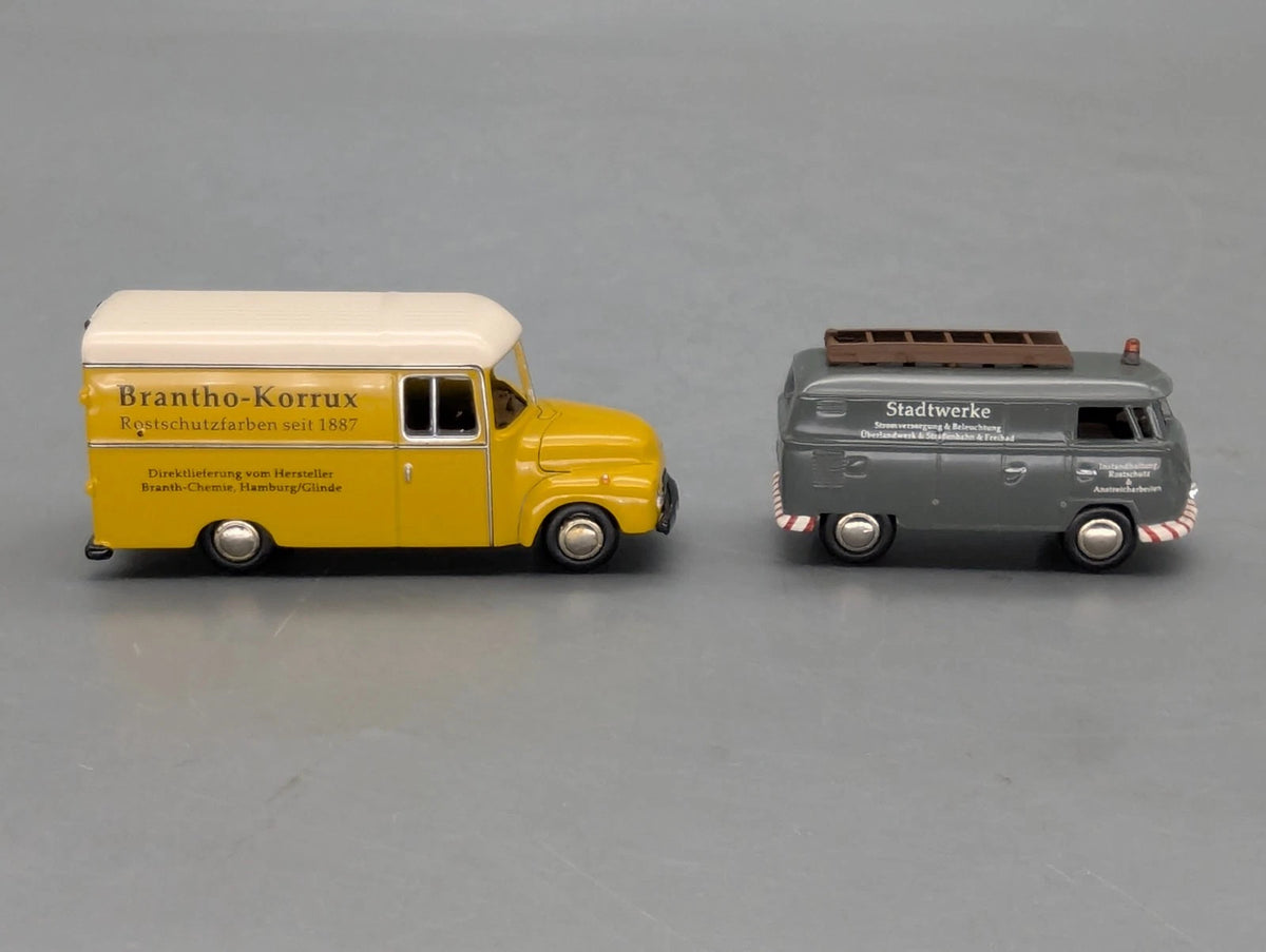 Modellautos 1:87 BUB nicht Schuco Opel Blitz und VW 2-tlg Set in Dose OVP