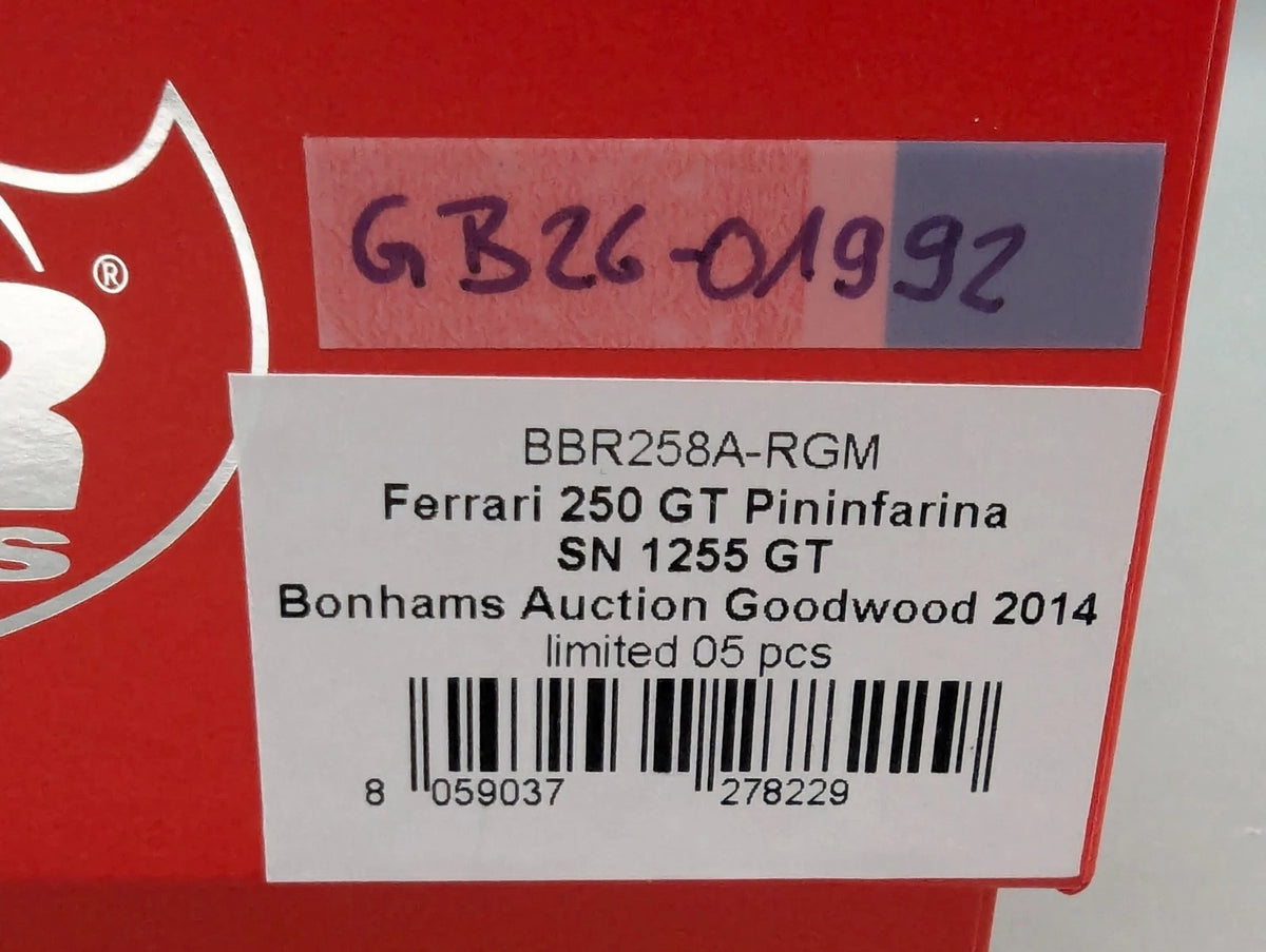 Modellautos 1:43 BBR Ferrari 250 GT Pininfarina 1959 S/N 1255 GT 01/05 mit OVP