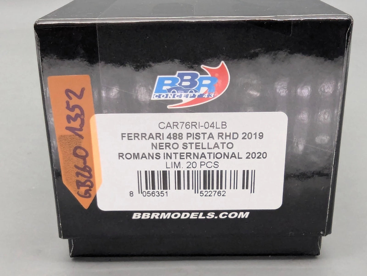 Modellautos 1:43 BBR Concept43 Ferrari 488 Pista RHD 2019 Nero St. Ltd 18/20 OVP