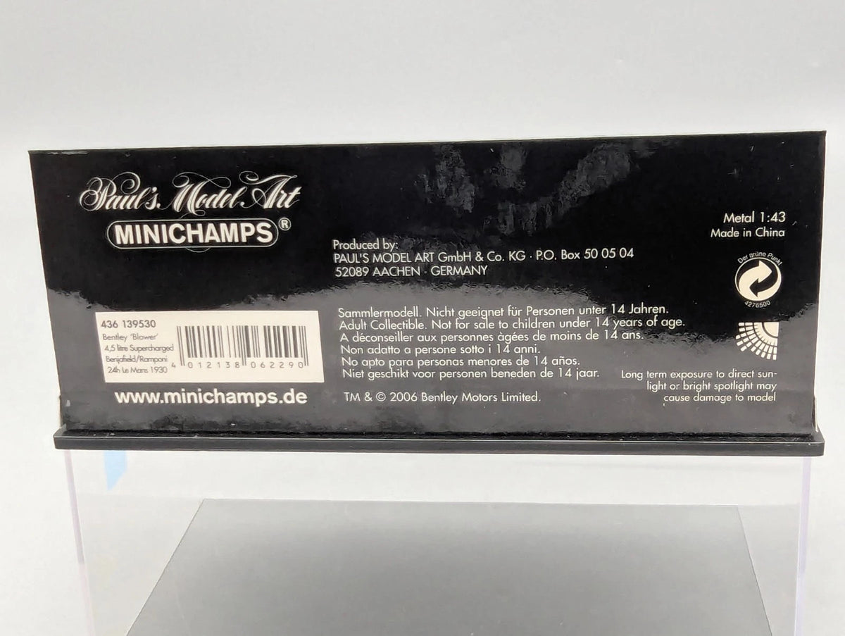 Modellautos 1:43 Minichamps Bentley Blower 4,5 Litre Supercharged LM 1930 #8 OVP