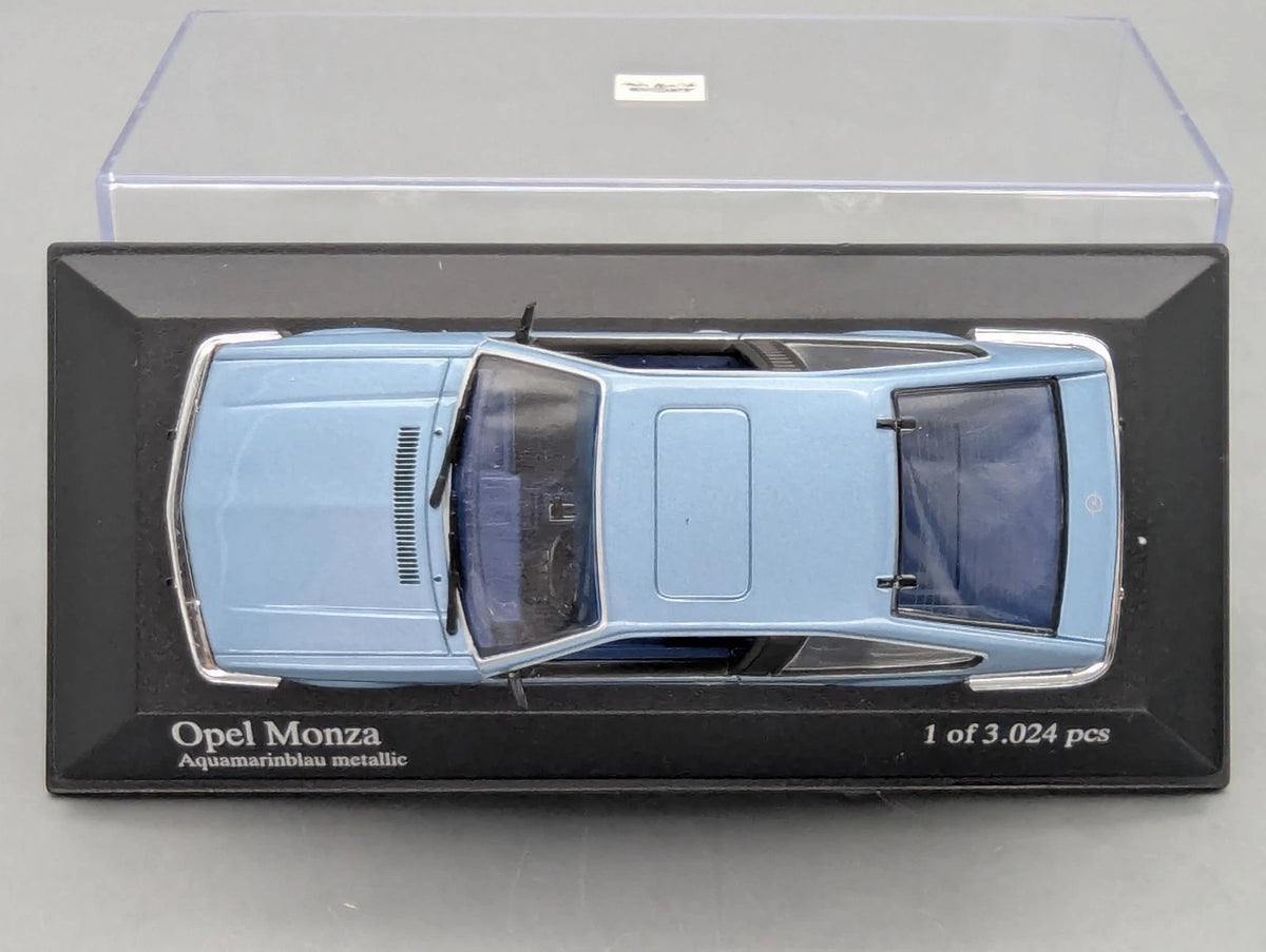 Modellautos 1:43 Minichamps Opel Monza 1980 Blau Metallic mit OVP