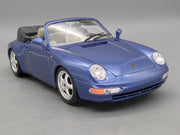 Modellautos 1:18 Bburago Porsche 911 Carrera Cabriolet 1993 Blau Met mit Vitrine