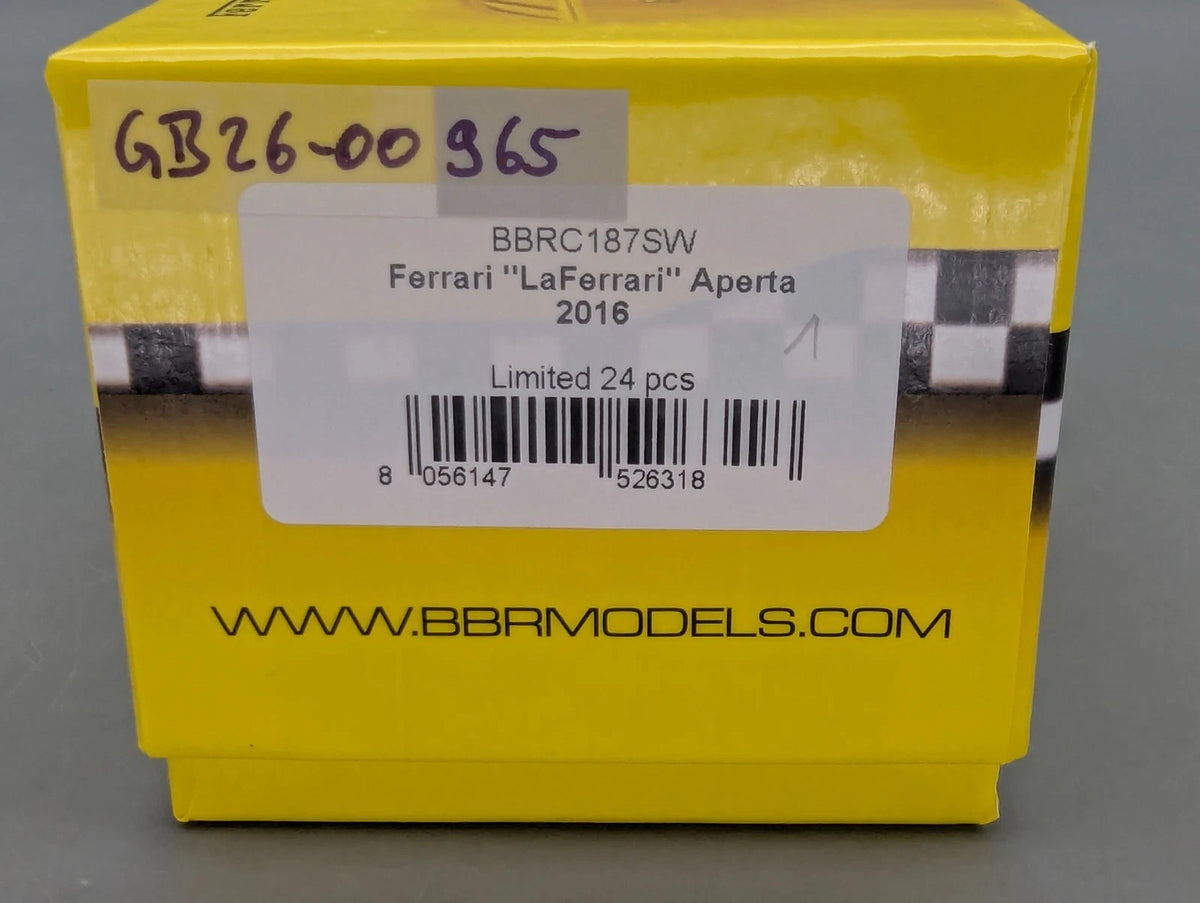 Modellautos 1:43 BBR Ferrari LaFerrari Aperta Weiß Ltd 01/24 mit Vitrine + OVP