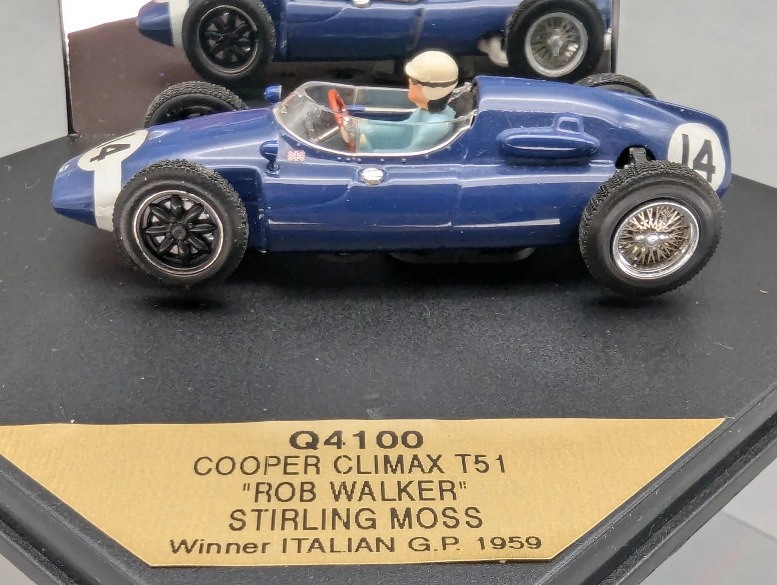 Modellautos 1:43 Quartzo Cooper Climax T51 WINNER Italien GP 1959 #14 Vitrine
