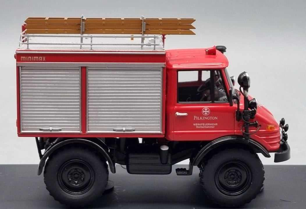 LKW Modelle 1:43 Schuco 03157 Mercedes-Benz Unimog 406 Feuerwehr Pilkington OVP