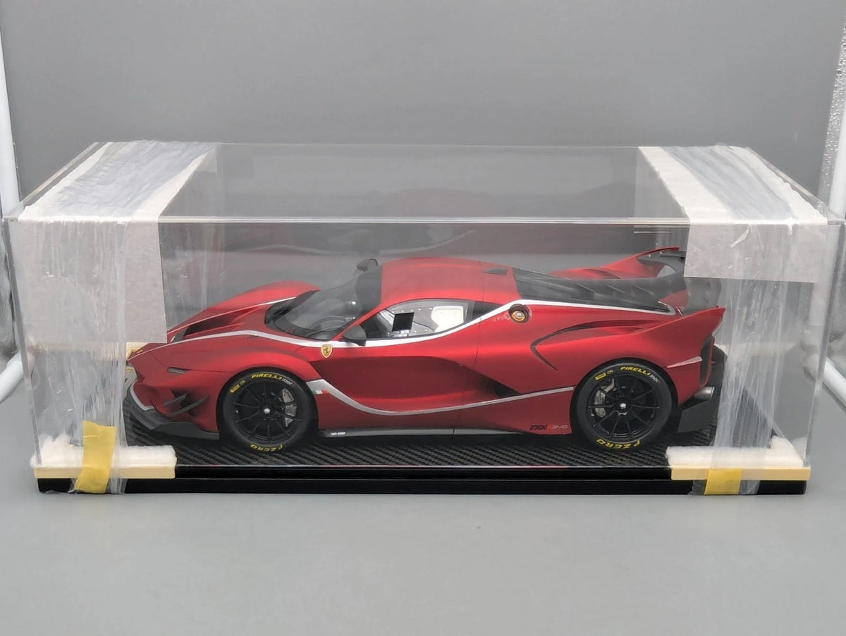 Modellautos 1:12 BBR Ferrari FXX-K EVO Soft Red Unikat Ltd 01/01 mit Vitrine OVP