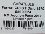 Modellautos 1:43 BBR Ferrari 246 GT Dino 1970 Auction Paris 2018 01/05 mit OVP