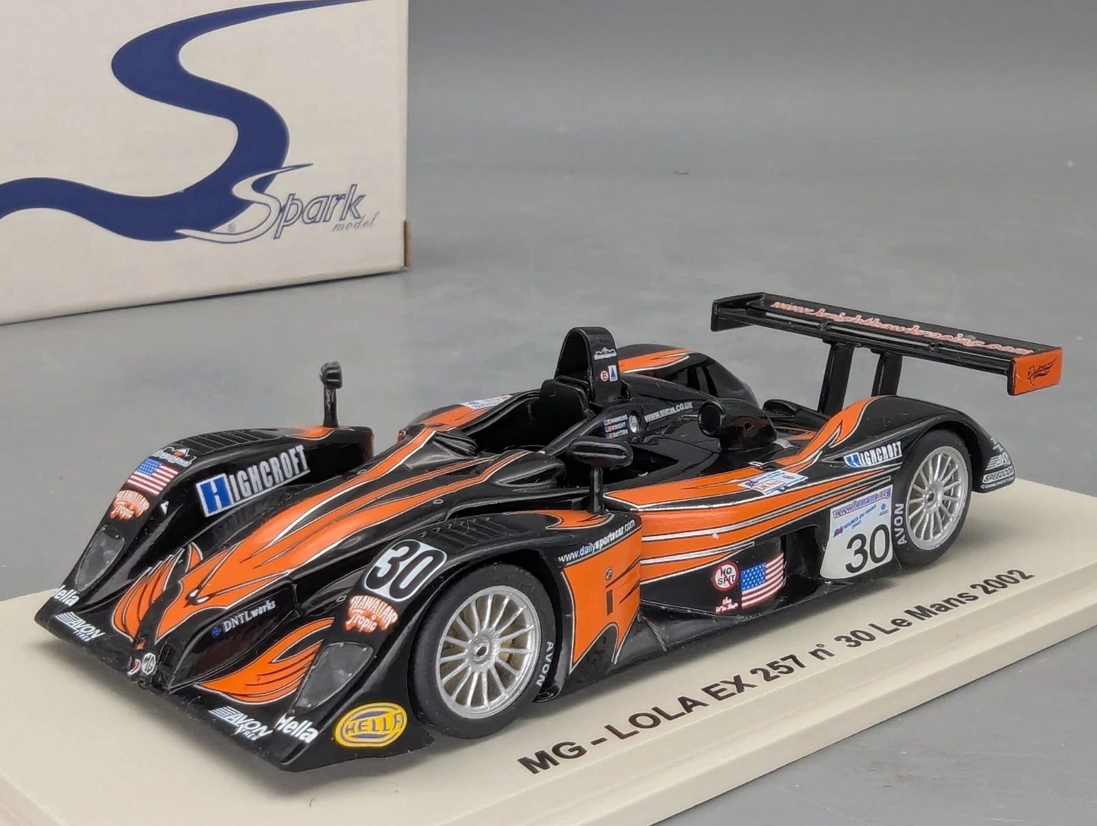Modellautos 1:43 Spark MG Lola EX 257 24h Le Mans 2002 #30 mit OVP