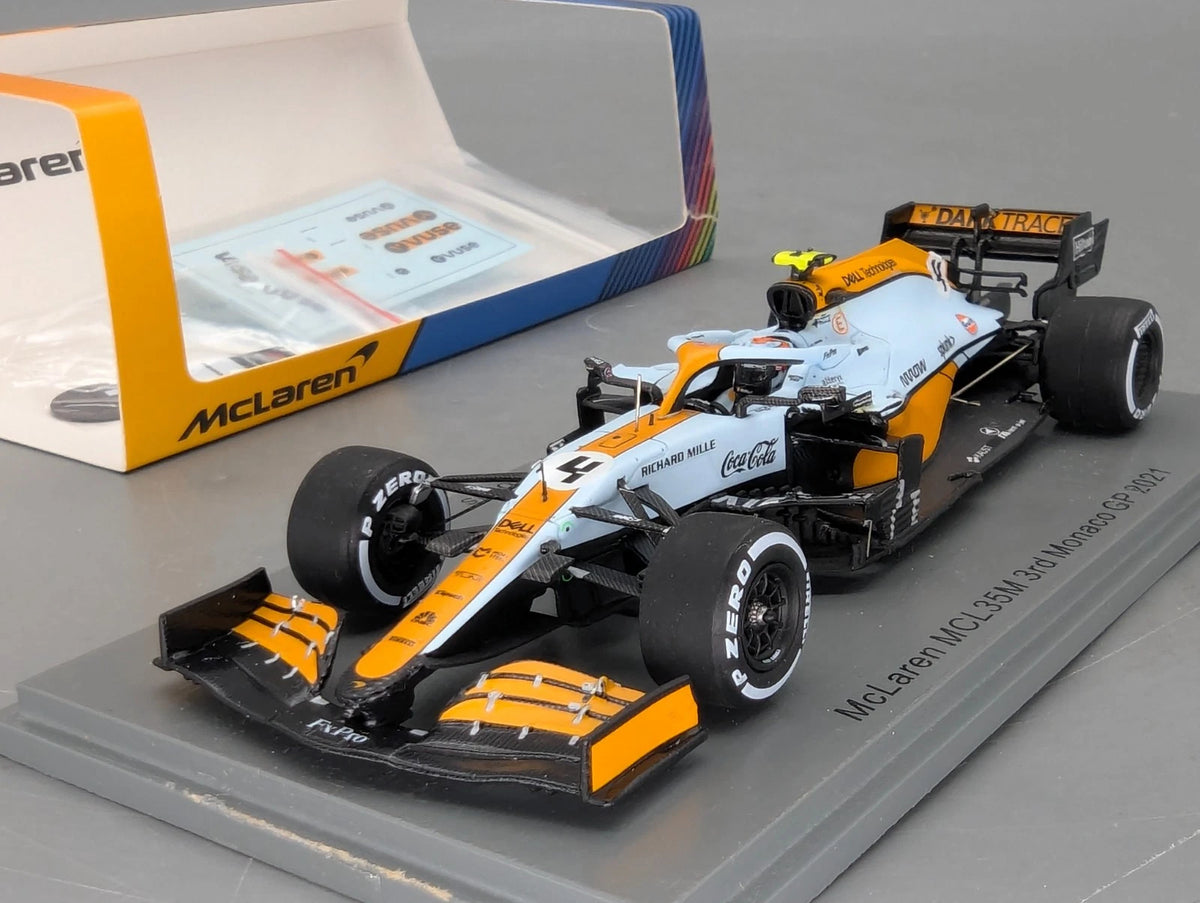 Modellautos 1:43 Spark S7679 McLaren MCL35M 3rd Monaco GP 2021 #4 L. Norris OVP