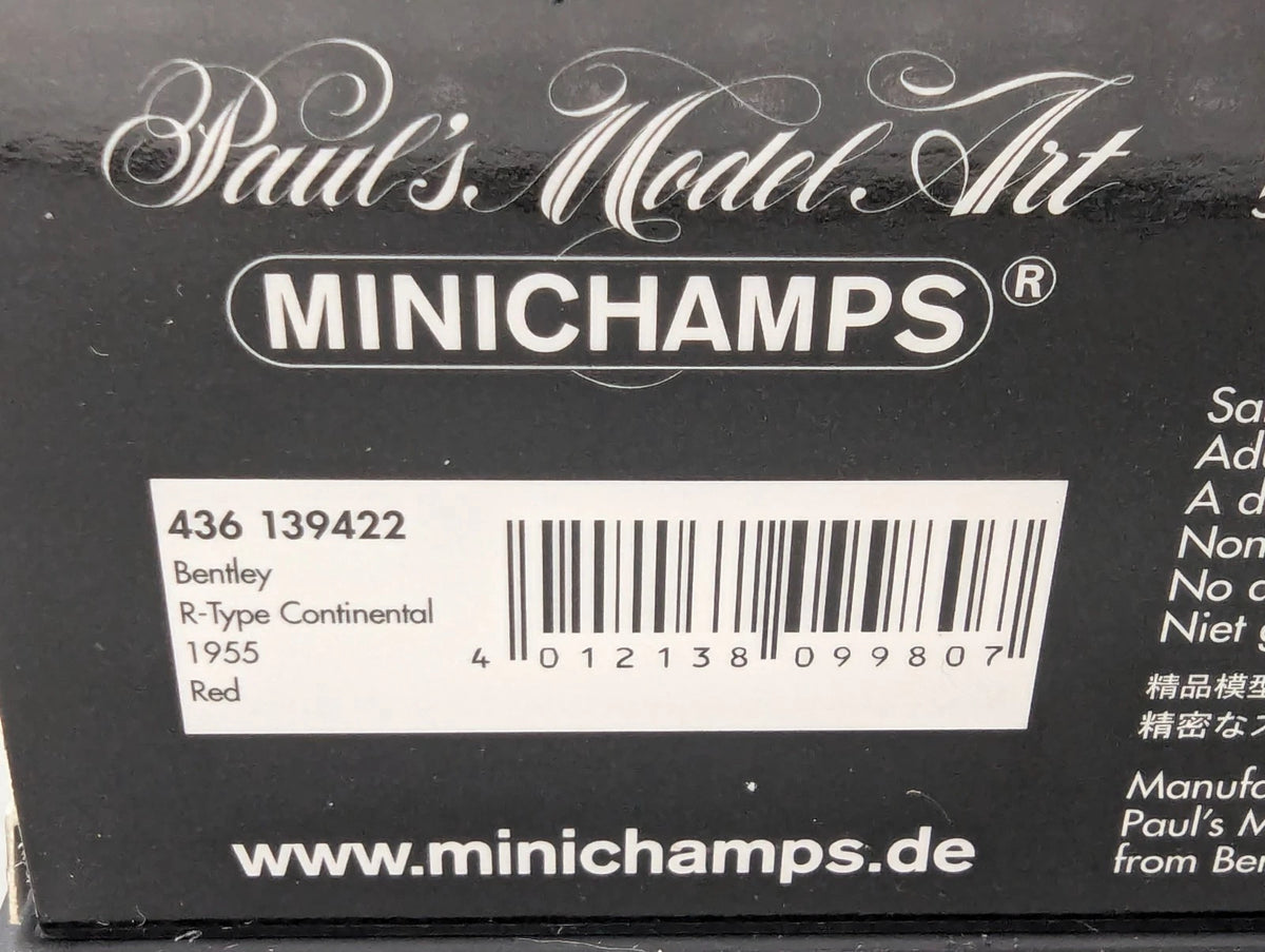 Modellautos 1:43 Minichamps Bentley R-Type Continental 1955 Rot mit OVP