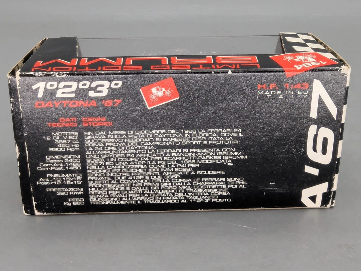Modellautos 1:43 Brumm Ferrari 330 P4 Spyder WINNER Daytona 1967 #23 mit OVP