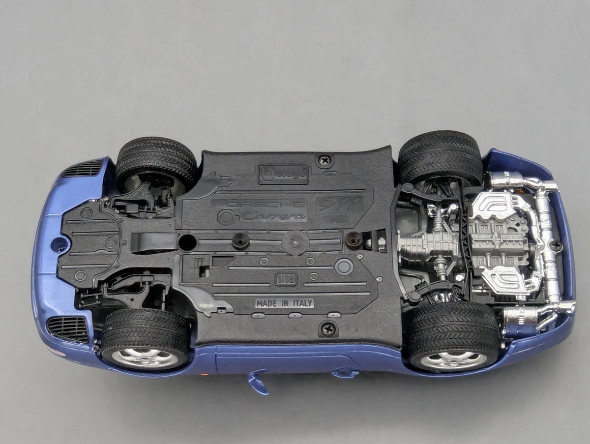 Modellautos 1:18 Bburago Porsche 911 Carrera Cabriolet 1993 Blau Met mit Vitrine