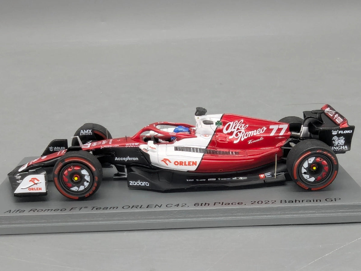 Modellautos 1:43 Spark S8517 Alfa Romeo F1 Orlen C42 Bahrain 2022 #77 Bottas OVP