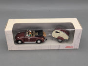 Modellautos 1:72 Schuco VW Käfer Cabrio mit Wohn Anhänger 2-tlg Set Dealer OVP