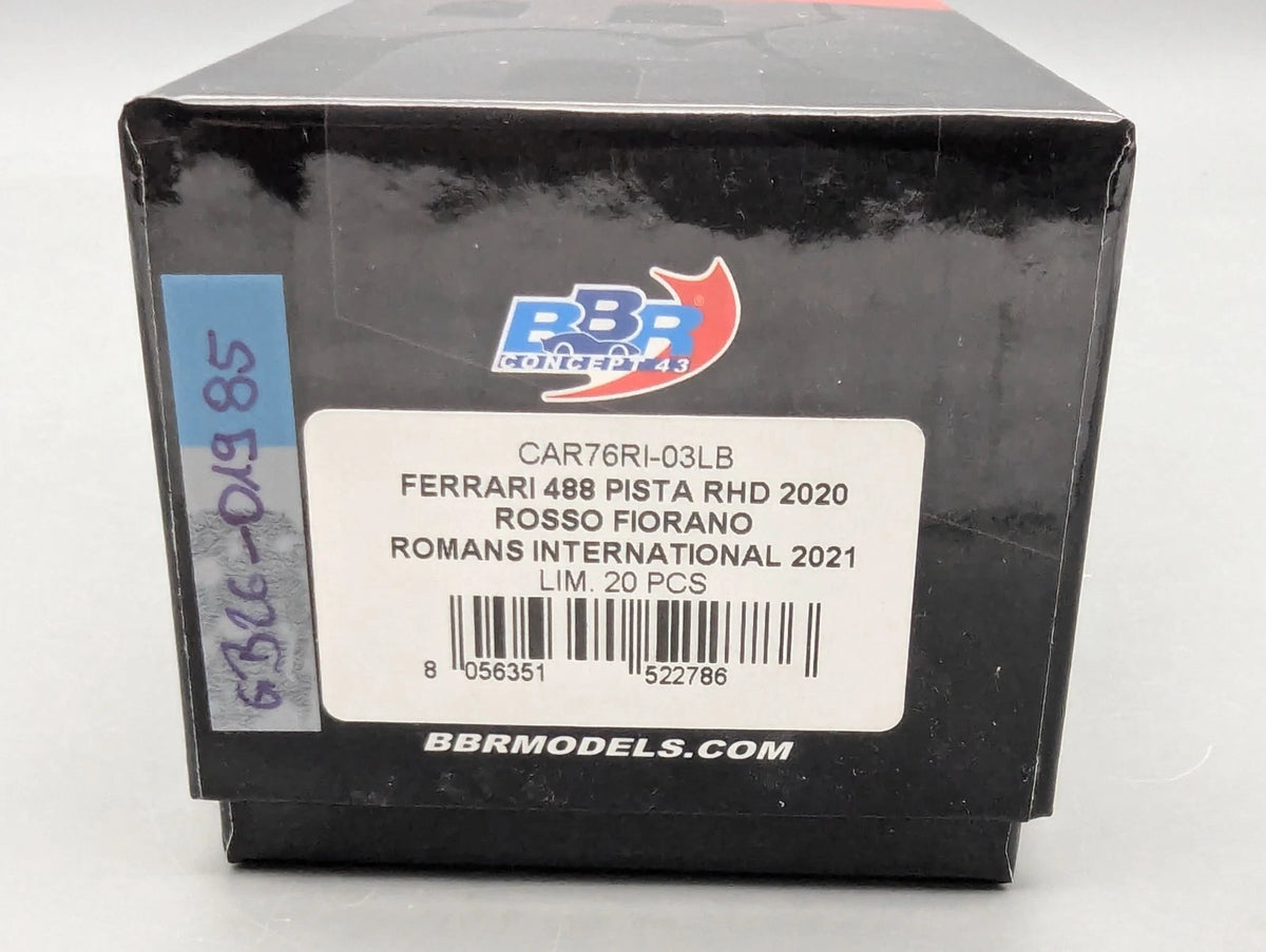 Modellautos 1:43 BBR Concept43 Ferrari 488 Pista RHD 2020 Rosso Fi Ltd 18/20 OVP