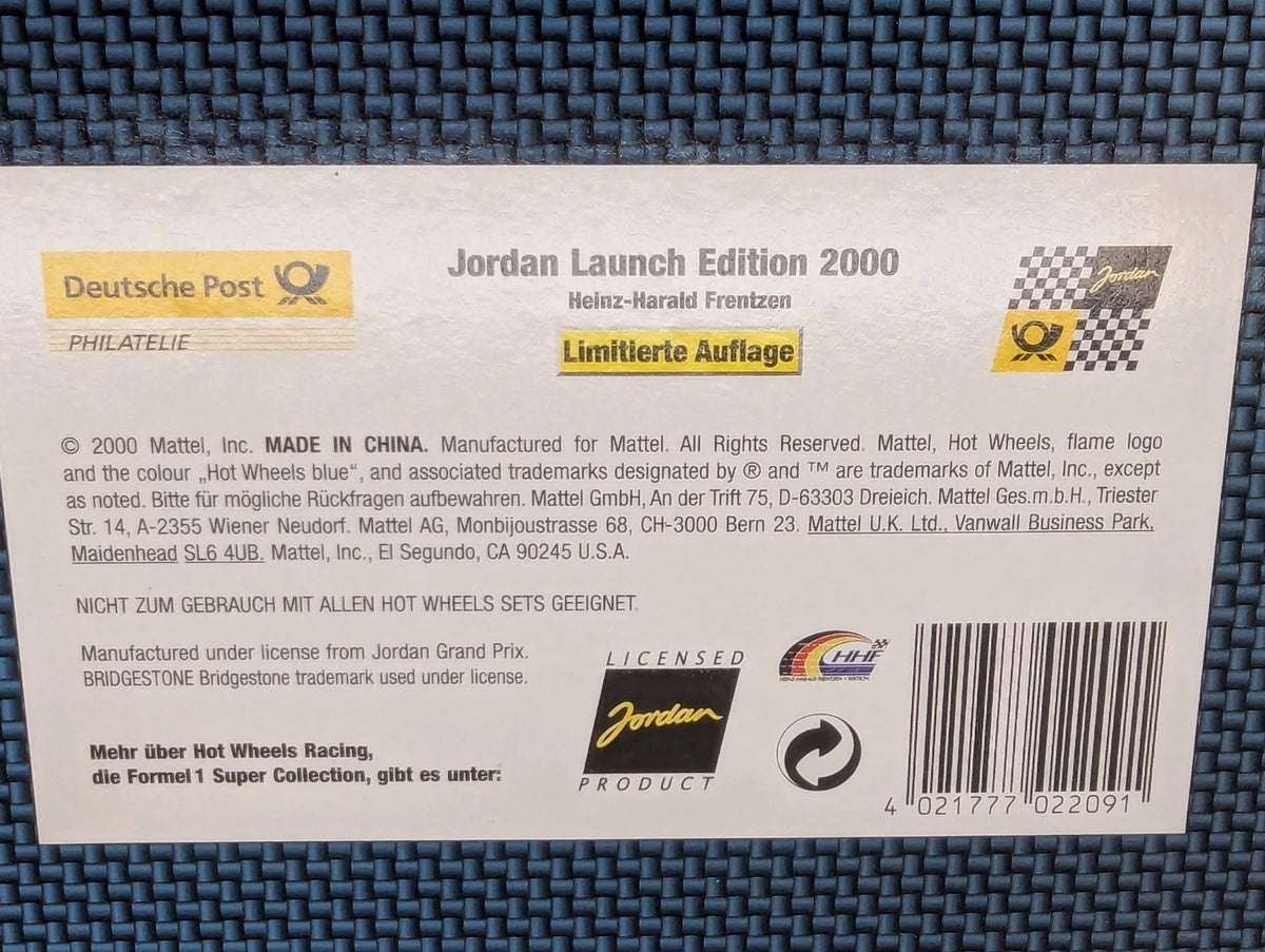 Modellautos 1:18 Hot Wheels Racing 2000 Jordan EJ10 #5 H. H. Frentzen mit OVP