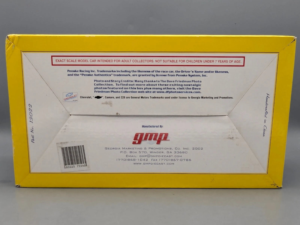 Modellautos 1:18 GMP Chevrolet Camaro Z28 Penske 1967 #16 George Follmer mit OPV