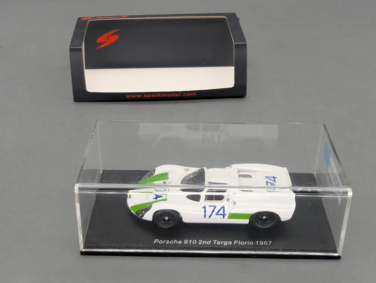 Modellautos 1:43 Spark S9237 Porsche 910 2nd Targa Florio 1967 #174 mit OVP