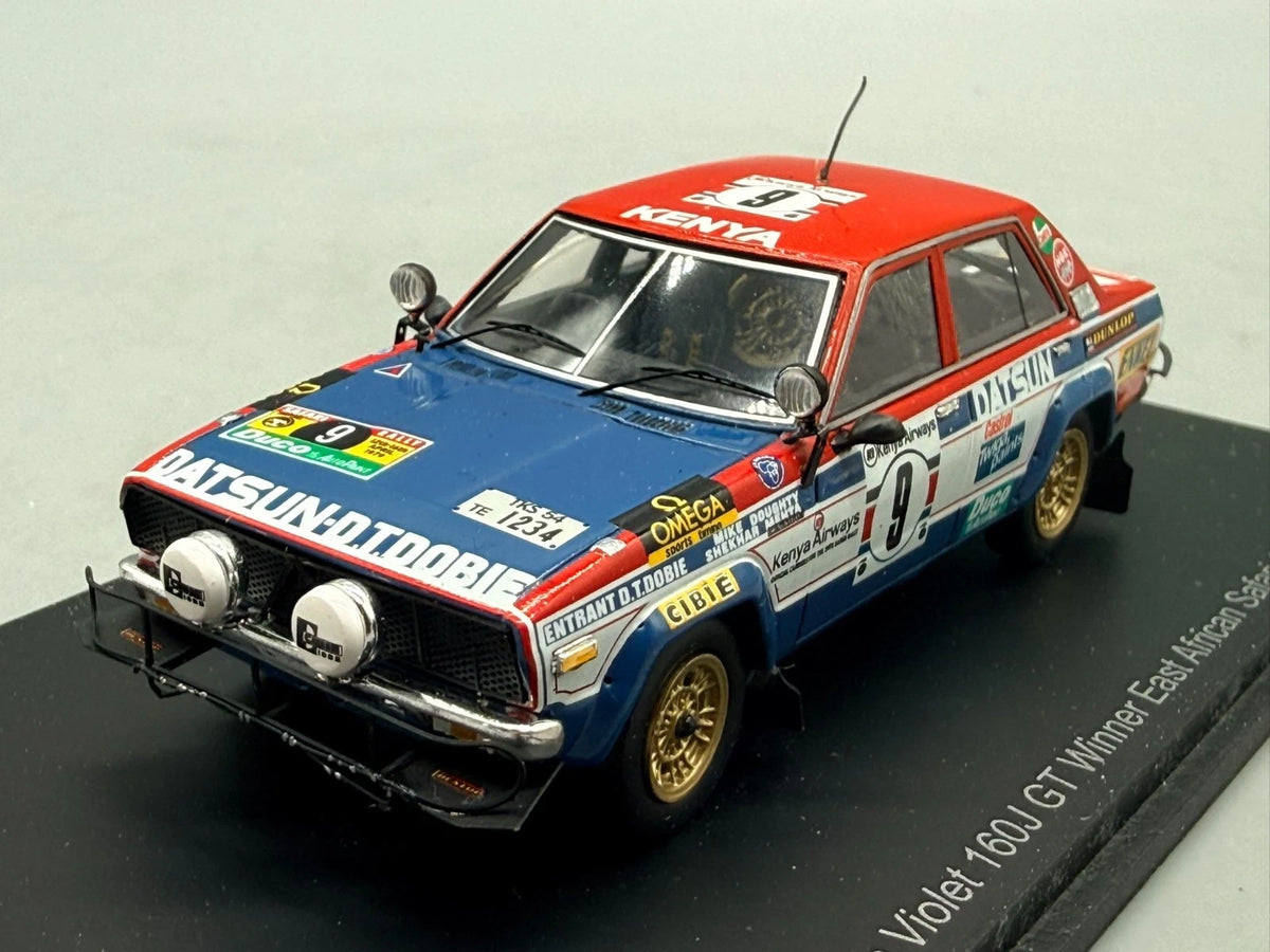 Modellautos 1:43 Spark Datsun Violet 160J GT Winner East African Safari mit OVP