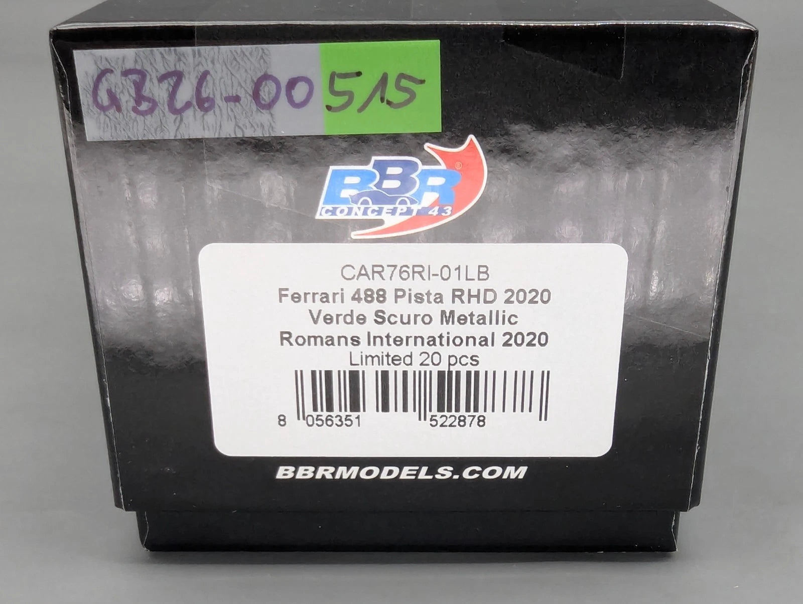 Modellautos 1:43 BBR Concept43 Ferrari 488 Pista RHD Verde Scuro Ltd 01/20 OVP