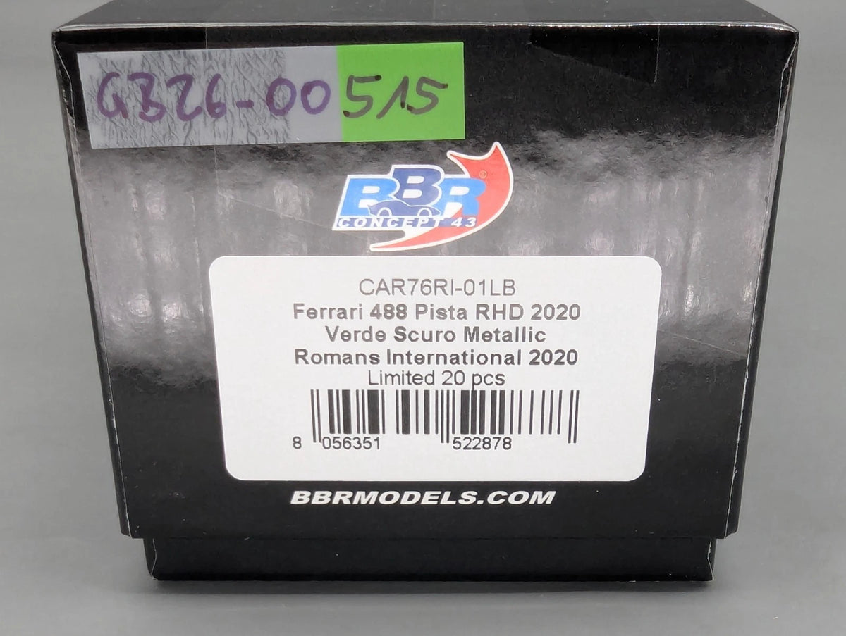 Modellautos 1:43 BBR Concept43 Ferrari 488 Pista RHD Verde Scuro Ltd 01/20 OVP